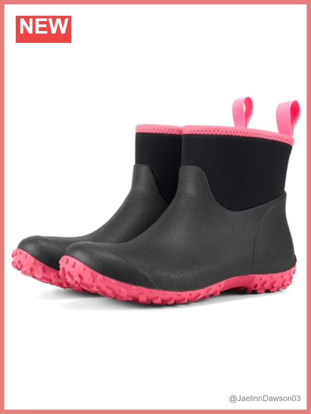 HISEA Waterproof Rubber Rain Boots Ankle Garden Shoes Pull On